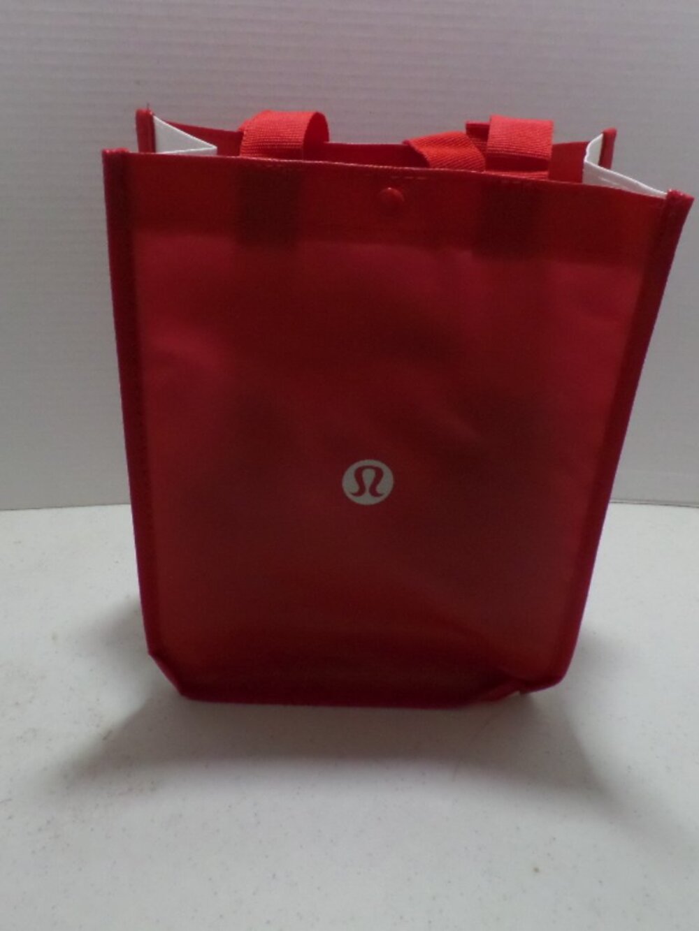 Lululemon Red Reusable Shopping Tote Bag Snap Closure